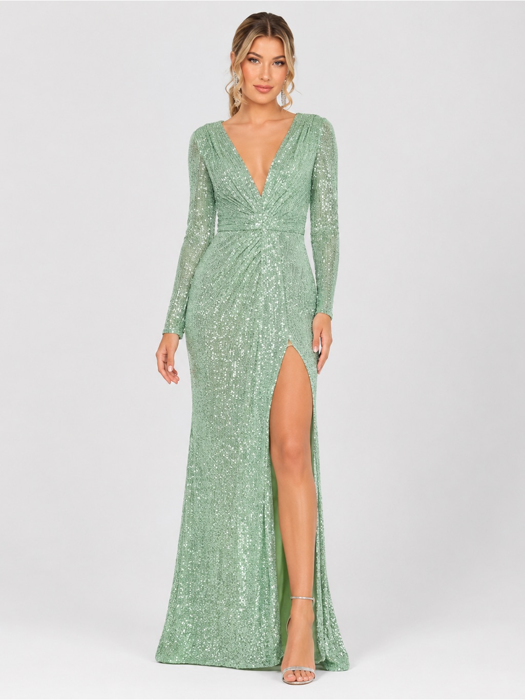Nwt Mac Duggal Long Formal Gown In Green Style Code 29640 ~ Size 4 | Msrp $398